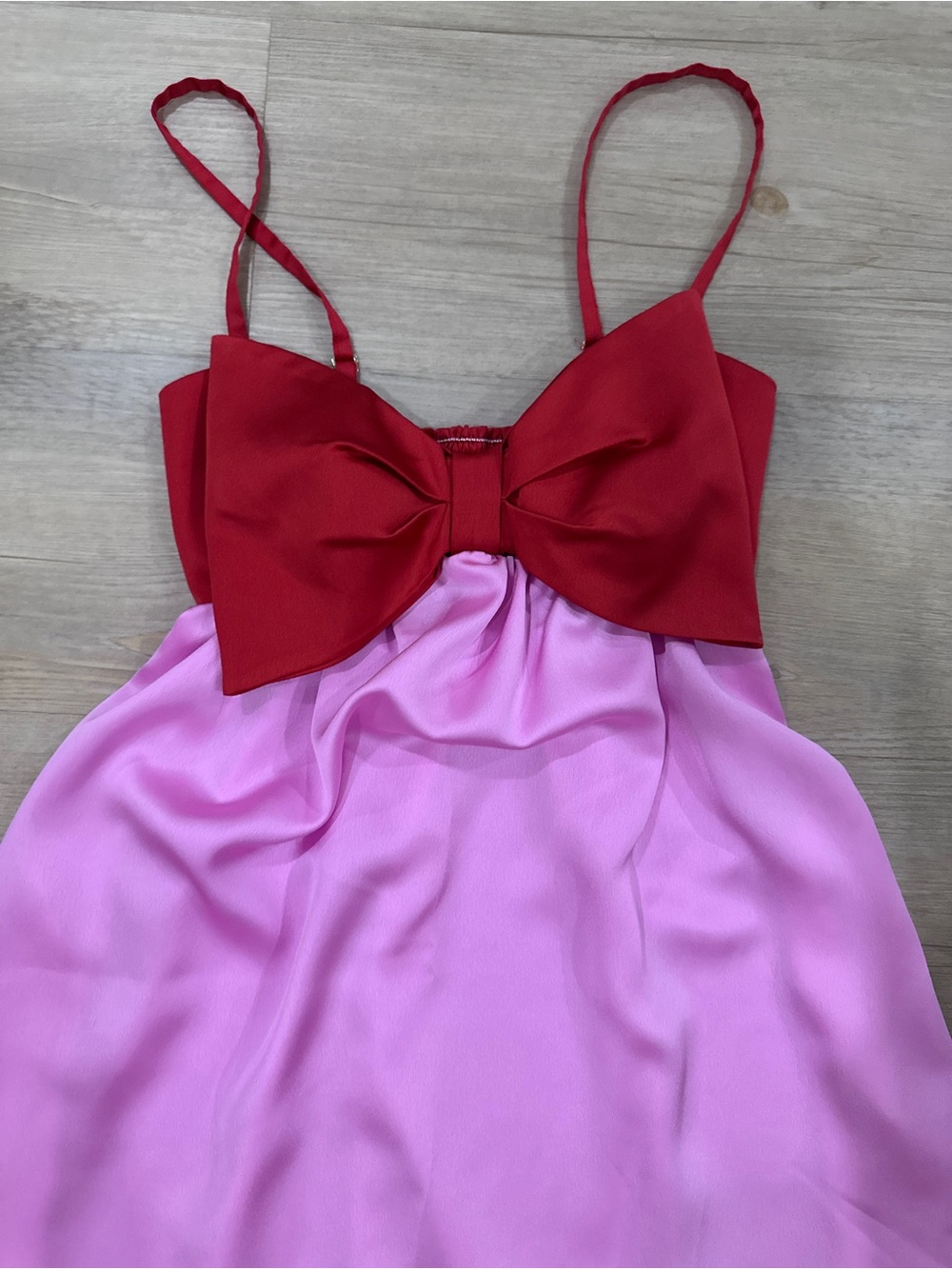 Show Me Your MuMu Pink Dress with Red Bow Bodice - Picture 2 of 7